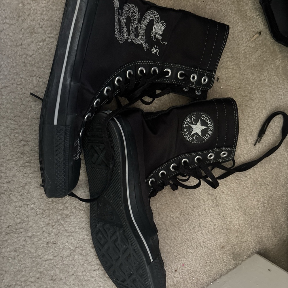 Converse Black High-Top Sneakers with Logo